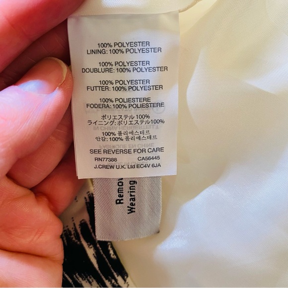 NWT J. Crew Pleated Skirt, Size 00 Black White, Lined - Picture 9 of 11